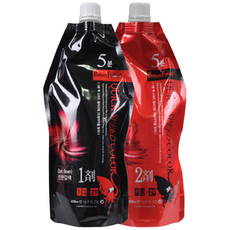 본코스메틱 퍼펙트퓨전 오징어먹물 5분 퀵스피드 컬라크림 염색약 1제 450ml + 2제 450ml, 자연갈색, 1개