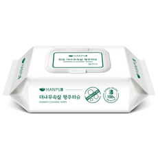 한포 대나무속살 행주티슈 60매 / 캡형 주방청소 일회용행주, 2개, 60개입