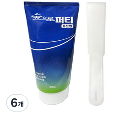 KCC 숲으로퍼티튜브형 300g 신속한 크랙 구멍 메꿈용 수용성 튜브형 퍼티 + 실리콘 밀대 플라스틱, 6개