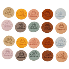 모소가 핸드메이드 파스텔 원형 가죽 라벨 20p, 20개, 원형라벨