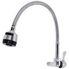 국산 크리스탈 롱 가로 단수 코브라 자바라 싱크대수전 씽크수전 수도꼭지, 1개