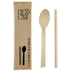 편한한끼(2종세트) 수저 젓가락, 100개, 1개