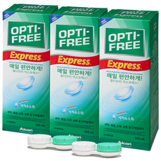 옵티프리 익스프레스 렌즈세정액 355ml x 3p + 렌즈케이스 2p, 1세트