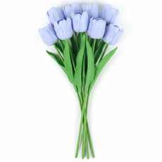인조 조화 튤립 9송이 세트, 1개, 블루 9송이