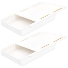 아트리빙스 부착식 슬라이딩 책상 서랍 1+1, 화이트 x 2개, 1단