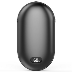 THOUSTA 충전식 휴대용 전기 핫팩 양면발열 대용량 2in1 손난로 보조배터리 10000mAh, 블랙, Q9