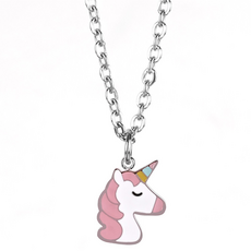 MX KIDS 써지컬스틸 미아방지 목걸이 225K 프렌즈 유아동 키즈 체인 이름 각인 어린이, 1개, A-유니콘