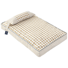 DING DONG PET 寵物假日格紋軟墊床, 米色, 1個