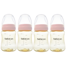 베베온 PPSU 200ml 노꼭지 젖병 4개 더블하트호환, 핑크