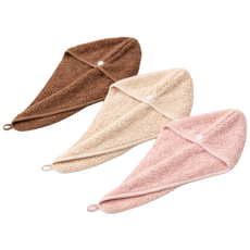 우셀렉트 흡수력 좋은 극세사 드라이 헤어타월 3종, 1세트, 베이지+핑크+브라운 (3매)