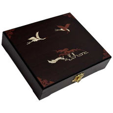 He 밤색 학 우드 공진단상자 30환 고급 나무 원목 환약 환상자 싸바리 선물 상자 박스, 1개