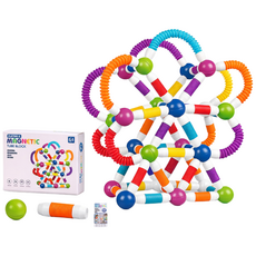 코코유 다양하게 변형되는 신축 자석 막대 블록 장난감 두뇌 발달 자석 조립 놀이 자석 블록 어린이 선물 JBB-806, 1개, 66p