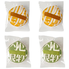 싱글레이드 SNS 엉덩이 에어 쿠션 포장 퍼프 4p, 그린2p+옐로우2p, 1세트