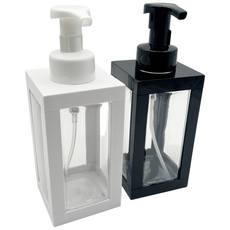 폼 디스펜서 욕실 겸용 손세정제 투명 용기, 블랙