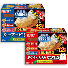 이나바 마구로쥬레 참치&닭가슴살 버라이어티+씨푸드 버라이어티 2팩 세트, 24개, 65g, 참치/닭가슴살/닭가슴살가다랑어포+참치/가다랑어포/닭가슴