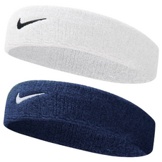 나이키 스우시 클래식 헤어밴드 2P, 1세트, 화이트+네이비