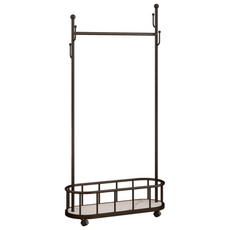 kb 심플하고 견고한 선인장형 2단 이동식 행거, 블랙