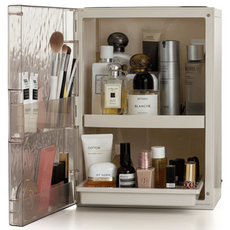 이지피지 슬라이딩 화장품 정리함 커버형, 1개, 화이트+아이보리