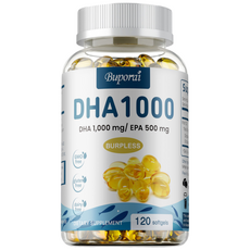 DHA 1000mg - 오메가-3 EAP 함유 - 면역 심장 및 관절 건강 지원, 1개, 60정