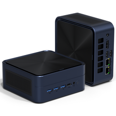 ZHA 미니pc AMD R7 8745HS 16GB DDR5 1TB SSD WIN11 Pro WiFi6 BT5.2 2.5GLAN 쿼드 스크린 4K 홈 오피스 게임 데스크탑 컴퓨터, 파란색