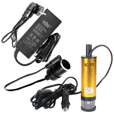 세인티에프 워터펌프(수중)-1 12V+시거잭 변환 아답터+전원아답터8A+케이블 세트 220V 사용가능 수중펌프 물펌프, 시거잭12V+시거잭변환아답터+전원아답터8A+케이블세트
