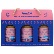 그린너트 임페리얼 아몬드버터 크런치 400g 3입 선물세트, 1세트, 1.2kg