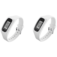 베니니 1+1 건강한 다이어트 자기관리 만보기 걸음수 손목시계, 1세트, 화이트+화이트