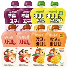 무럭무럭 키즈죽 과일퓨레 알뜰 8팩 (사과배 망고바나나 바나나단호박 푸룬고구마 각 2팩)