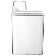 DING DONG PET 寵物透明密封飼料桶, 白色, 2.5L, 1個