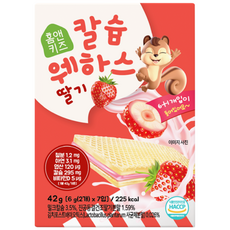 홈앤키즈 칼슘 웨하스 딸기, 딸기맛, 42g, 1개