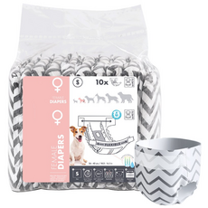 벨기에 엠펫츠 여아용 애견 강아지 기저귀 10매, 소형, 1세트, 10개입