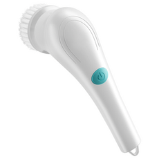 충전식 욕실 무선 전기 청소 브러시 마술 타일 바닥 주방 변기 청소 도구 5 개 교체 헤드, 1개, 흰색