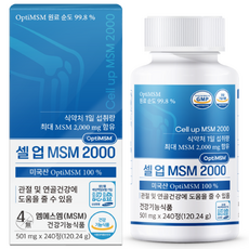 셀업 엠에스엠 관절영양제 옵티엠에스엠 100% 무부형제 MSM 식이유황 2개월분, 1개, 240정