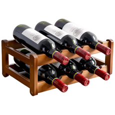마드레하우스 원목 와인랙 와인 거치대 포도주 우드 와인렉, 2단 6구, 1개