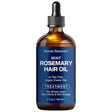 민트 로즈마리 헤어 오일 4온스 성장 및 회복을 위한 트리트먼트 아르간 캐스터 티 트리 포함 손상 곱슬머리 건조 두피용 남성 여성용, Hair Bonding Oil, 1개, 60ml