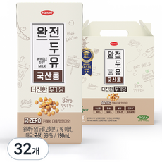 한미 완전두유 더진한 국산콩 무가당, 190ml, 32개
