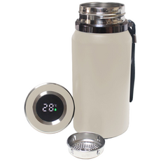 다쓱 보온 보냉 프리미엄 온도표시 스텐 스마트 텀블러, 1개, 800ml, 프리미엄 베이지