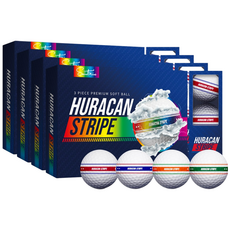 세인트나인 골프공 우라칸 스트라이프 3피스, 4개, 12개입, 멀티 (레.오.그.블)