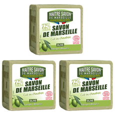 프랑스 매터사봉 마르세유솝 저자극 올리브 클렌징 비누, 300g, 3개입