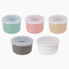 MODU'I BLUEMAMA 陶瓷副食品密封盒組, 薄荷綠+粉色+米色+白色+灰色, 1組