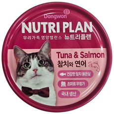 동원 뉴트리플랜 고양이 캔, 혼합맛(참치/연어), 160g, 12개