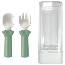 MODU'I 湯匙+叉子+收納盒組, 薄荷色, 1組