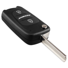 (호환용) 엑센트 자동차키 폴딩키케이스 3버튼 교체 DIY 수리 케이스 호환 갈이용 직각편측날 (안에 기판없어요)구형, 1세트, 4.(엑센트)로고 키케이스(직각편측날)+건전지