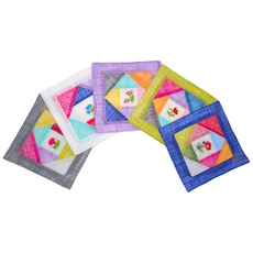 한국민예사 전통 모시 조각보 자수 컵받침 5조 세트 코스타 외국인선물, 1개, 랜덤색상