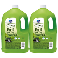 키친솝 올리브 앤 바질 주방세제, 3L, 2개