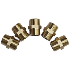 Otwo 신주 단니플 15A 황동 양연결 소켓(5P) 배관연결부속 닛쁠, 1세트