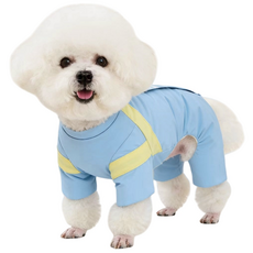 메이플 강아지 올인원 패딩 겨울옷 하네스 애견 소프트 점퍼 반려견 의류 고양이 중형견 소형견, 1개, 블루