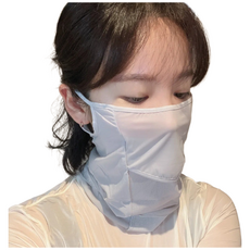 [안전인증 완료] 뚜담 자외선차단 쿨 여름 실크 마스크 빨아쓰는 마스크 등산 러닝 테니스 마스크, 화이트, 1개, 1개입