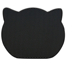 옹이네 寵物貓口袋型雙層蜂巢壓花貓砂墊, 臉型蜂巢(全黑)