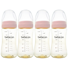 베베온 PPSU 300ml노꼭지 젖병 4개 더블하트호환, 핑크, 300ml
